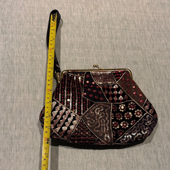 Patricia Nash Black and Red Leather Patchwork Wristlet - Picture 8 of 11